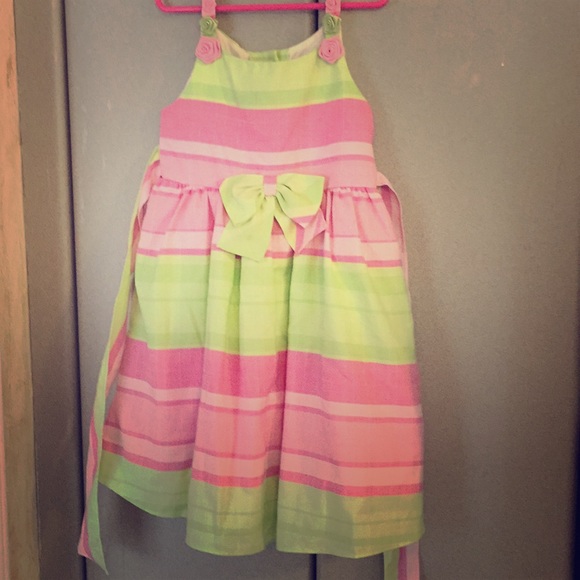 Rare Editions Other - Beauty of a dress pink, lime stripes is adorable
